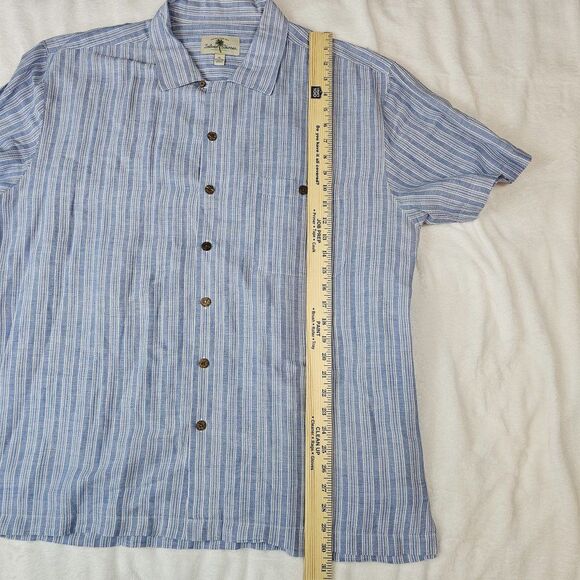 NWOT Island Shores Shirt Striped Linen Blend Button Up Summer Vacation Beach XL - Picture 11 of 11